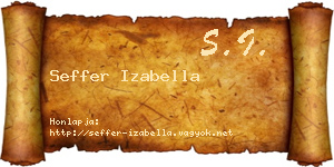 Seffer Izabella névjegykártya